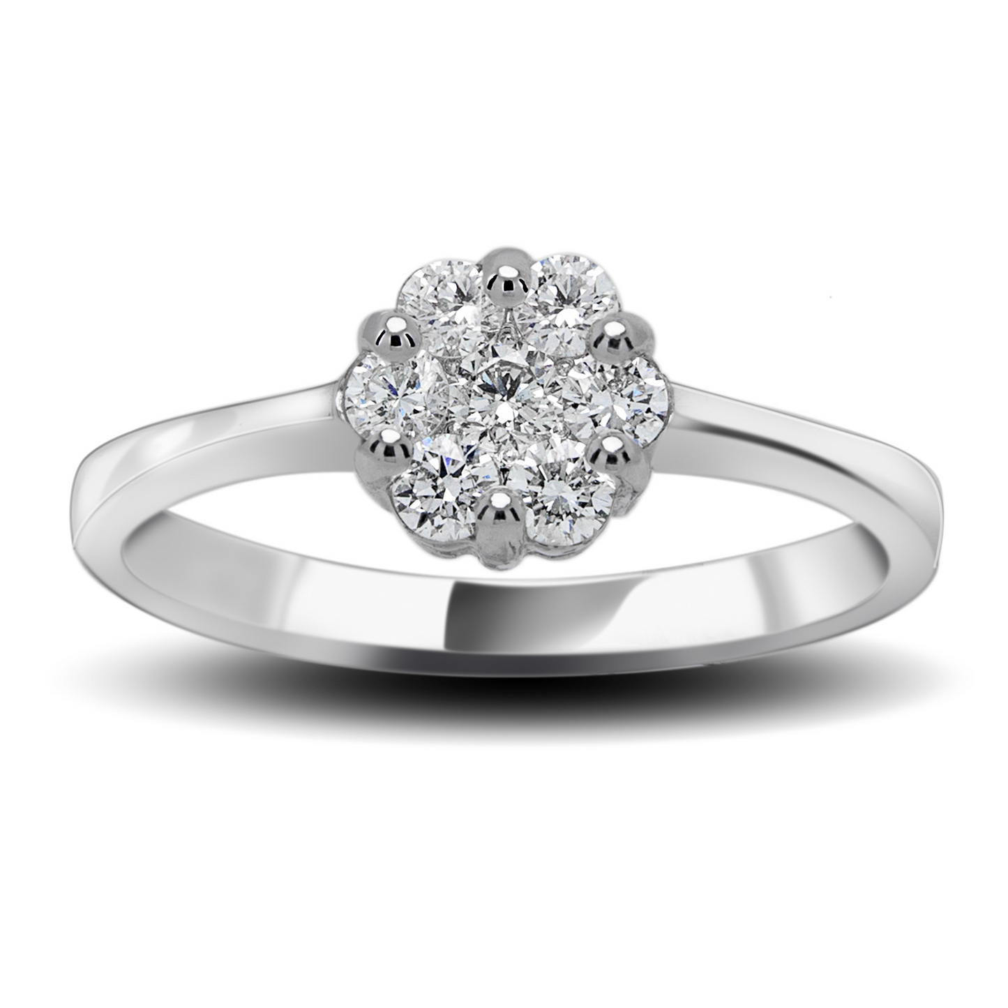 Inel aur alb 18k cu diamante de 0.37ct