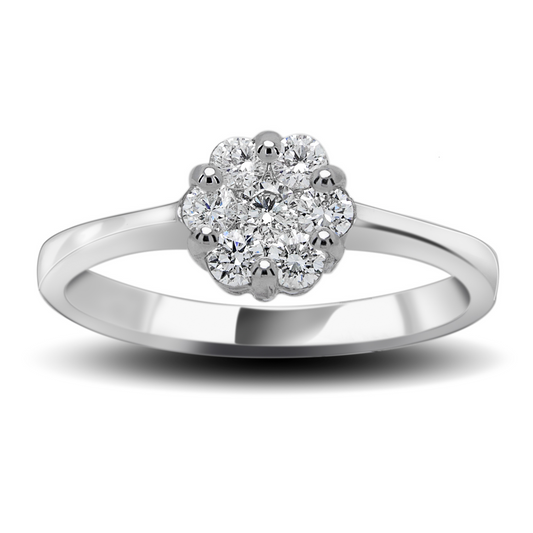 Inel aur alb 18k cu diamante de 0.37ct