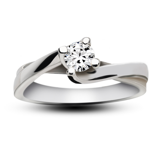 Inel aur alb 18K cu diamant de 0.25ct