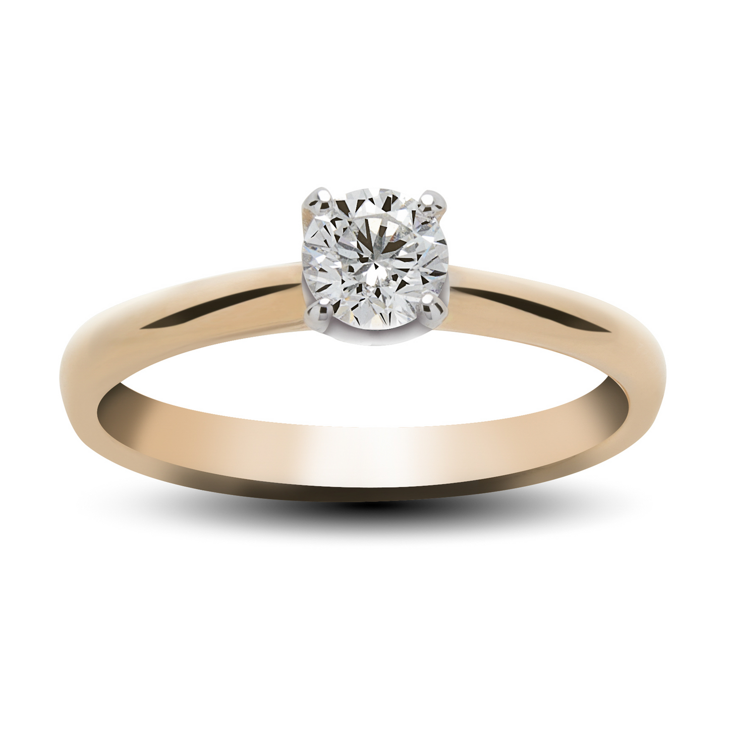 Inel aur rose 18K cu diamant de 0.36ct