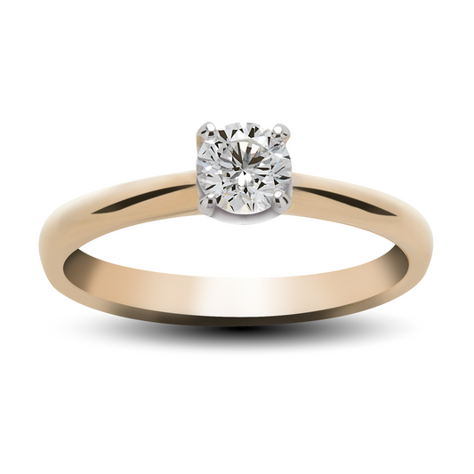 Inel aur rose 18K cu diamant de 0.36ct