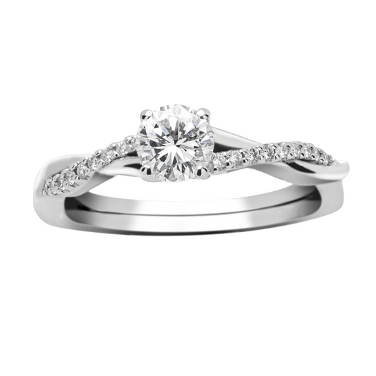 Inel aur alb 18K cu diamante de 0.57ct