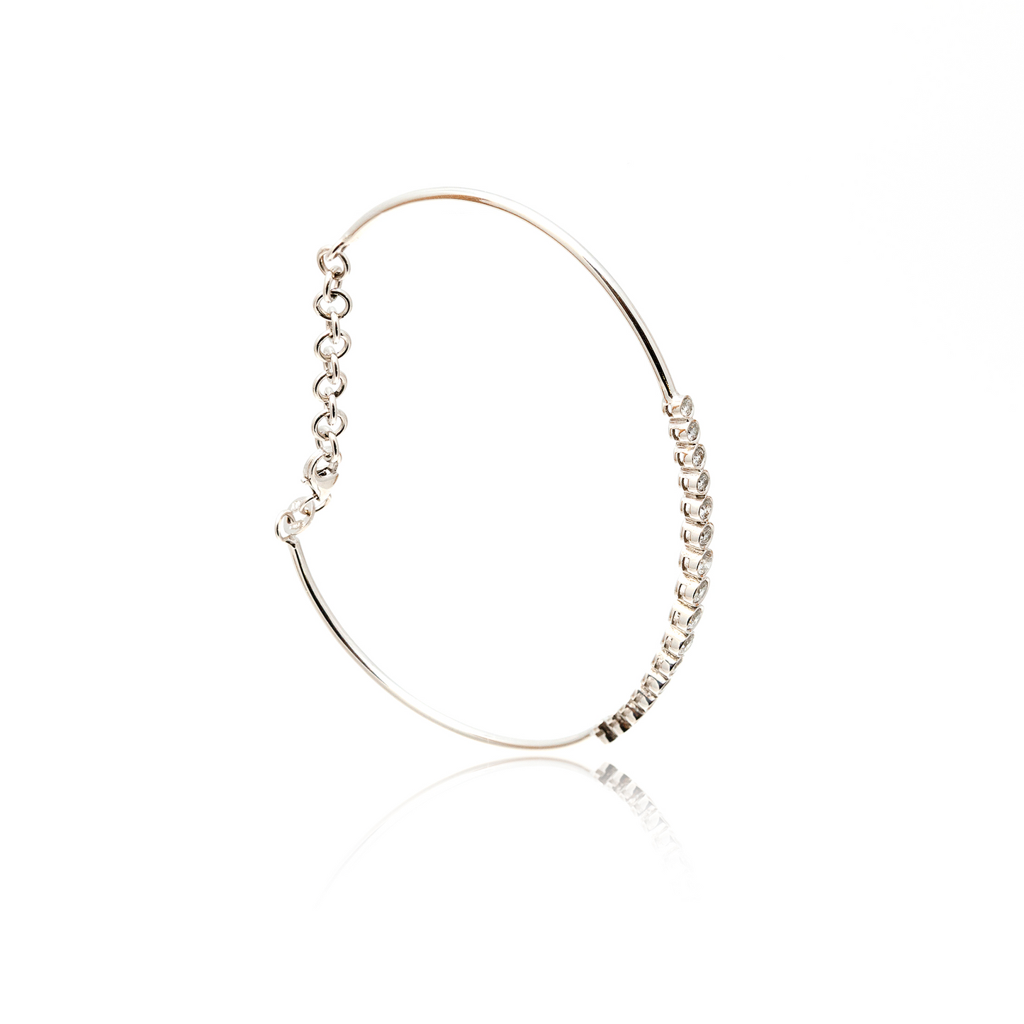 Bratara aur alb 18k cu Diamante de 0.63ct