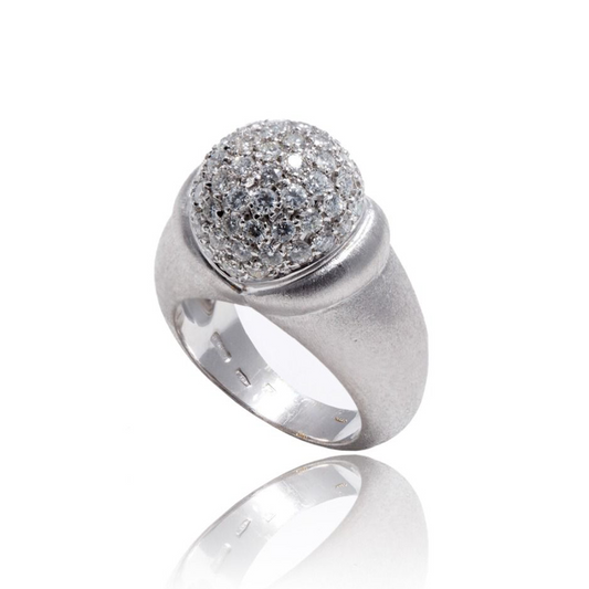 Inel aur alb mat 18K cu diamante de 1.80ct