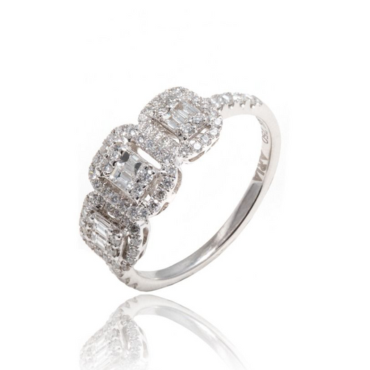 Inel aur alb 18K cu diamante de 0.71ct