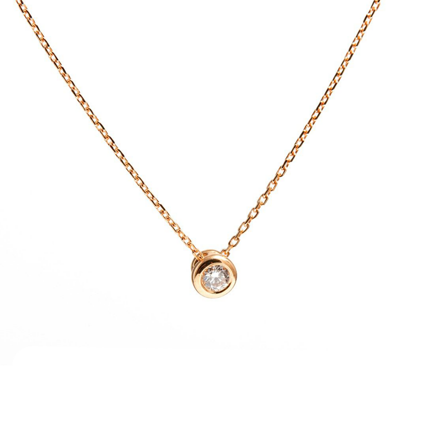 Colier aur rose 18K cu diamant de 0.10ct