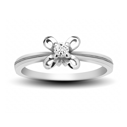 Inel aur alb 18K cu diamant de 0.10ct