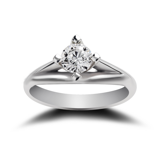 Inel aur alb 18K cu diamant de 0.55ct