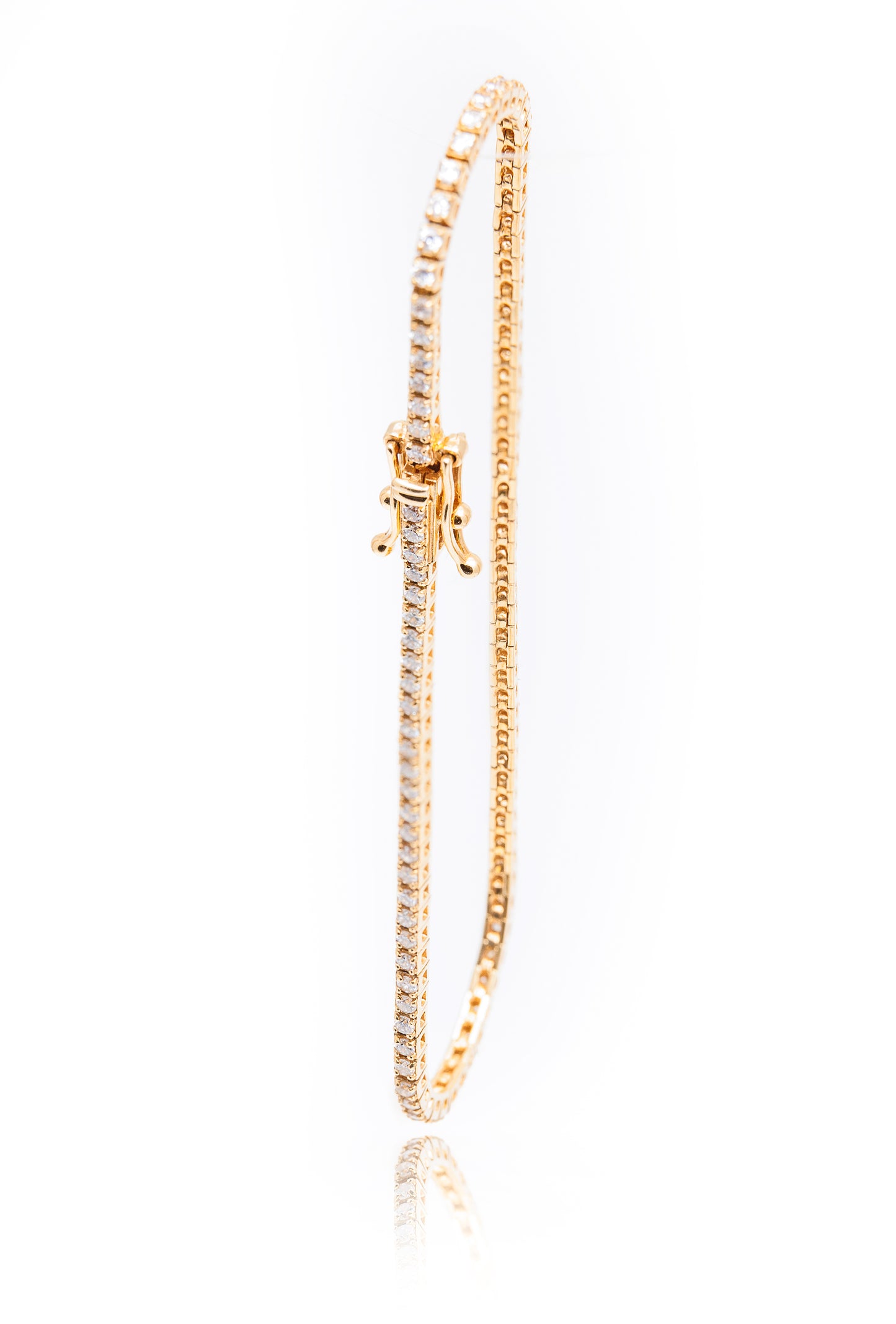 Bratara Tenis din aur galben de 18 k cu diamante de 1.24 ct