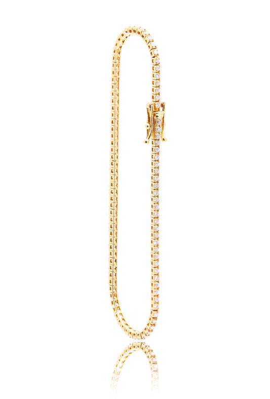 Bratara Tenis din aur galben de 18 k cu diamante de 1.24 ct
