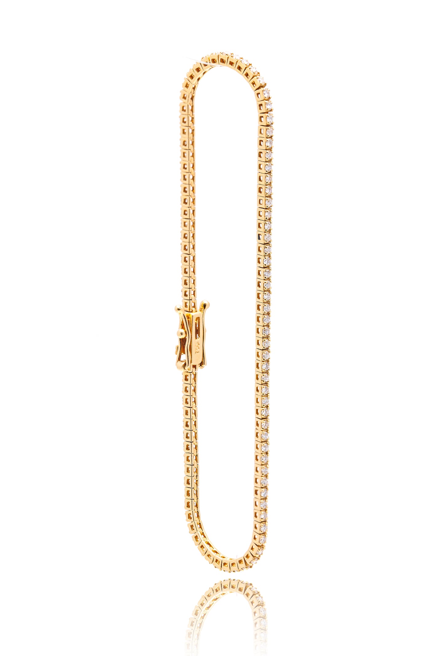 Bratara Tenis din aur galben de 18 k cu diamante de 1.24 ct