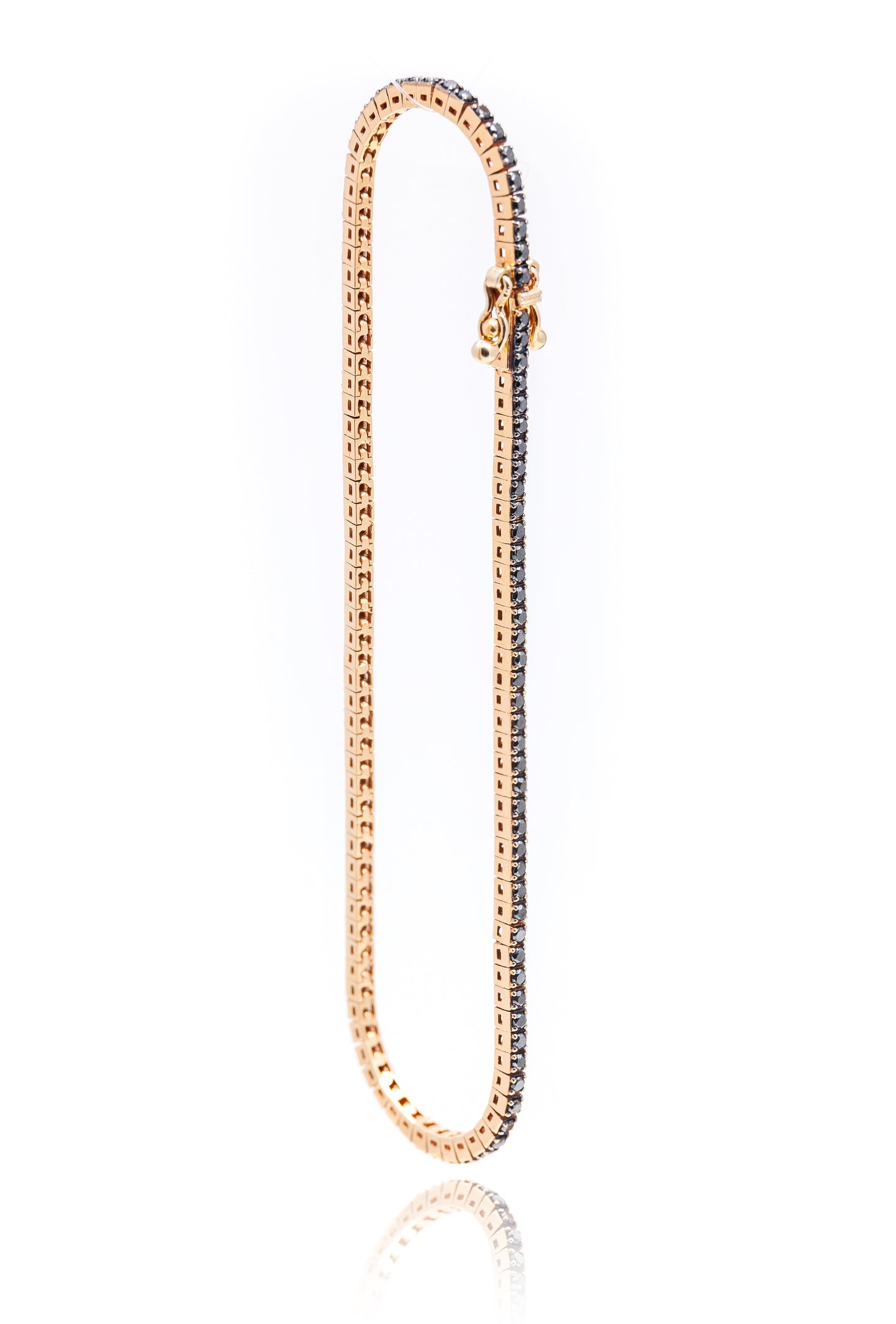 Bratara Tenis din aur roze de 18 k cu diamante negre de 1.18 ct