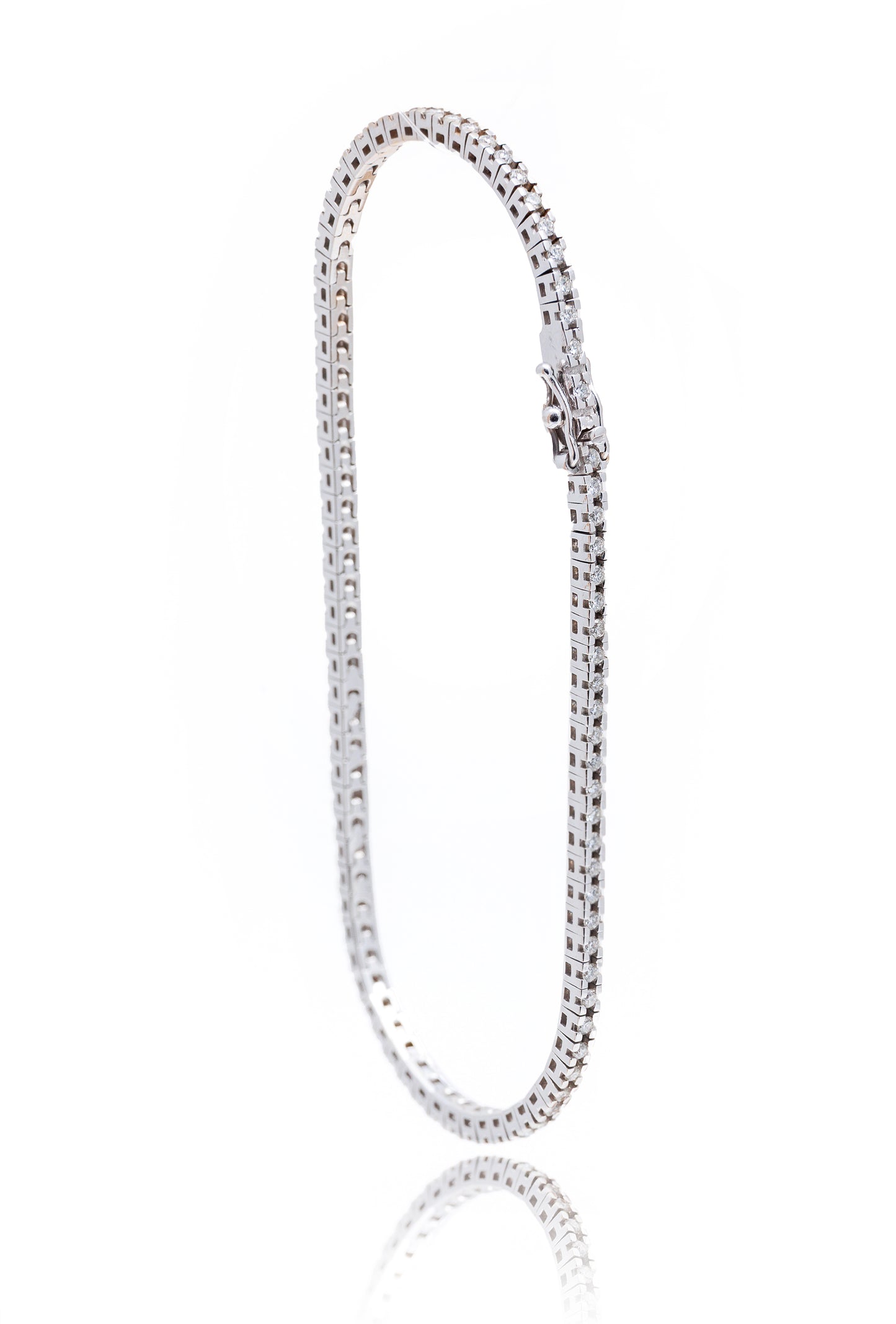 Bratara Tenis din aur alb de 18k cu diamante de 0.87ct