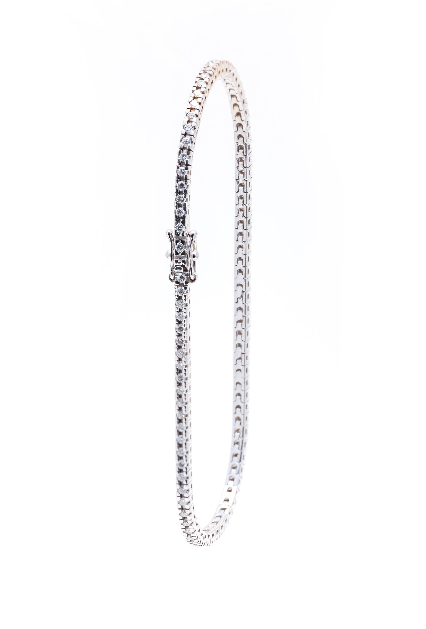 Bratara Tenis din aur alb de 18k cu diamante de 0.87ct