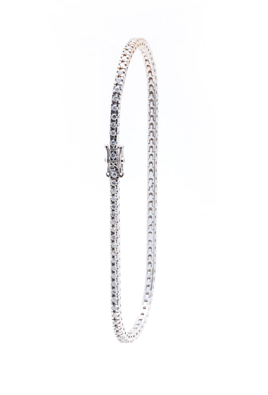 Bratara Tenis din aur alb de 18k cu diamante de 0.87ct