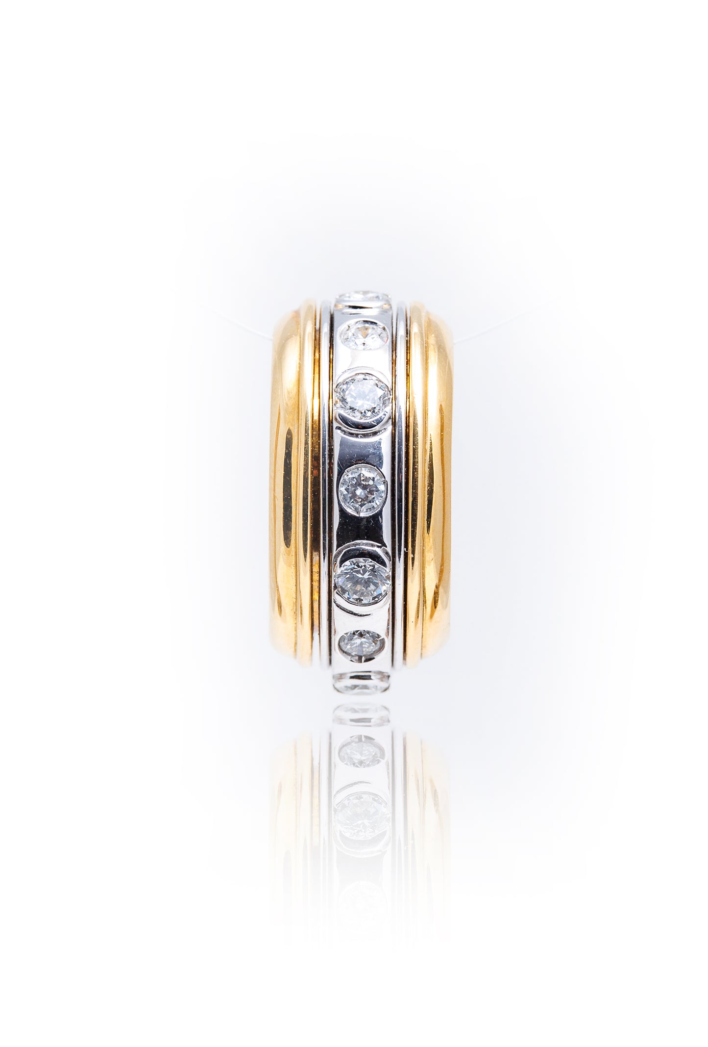 Inel aur galben si aur alb de 18k cu diamante de 1.35 ct