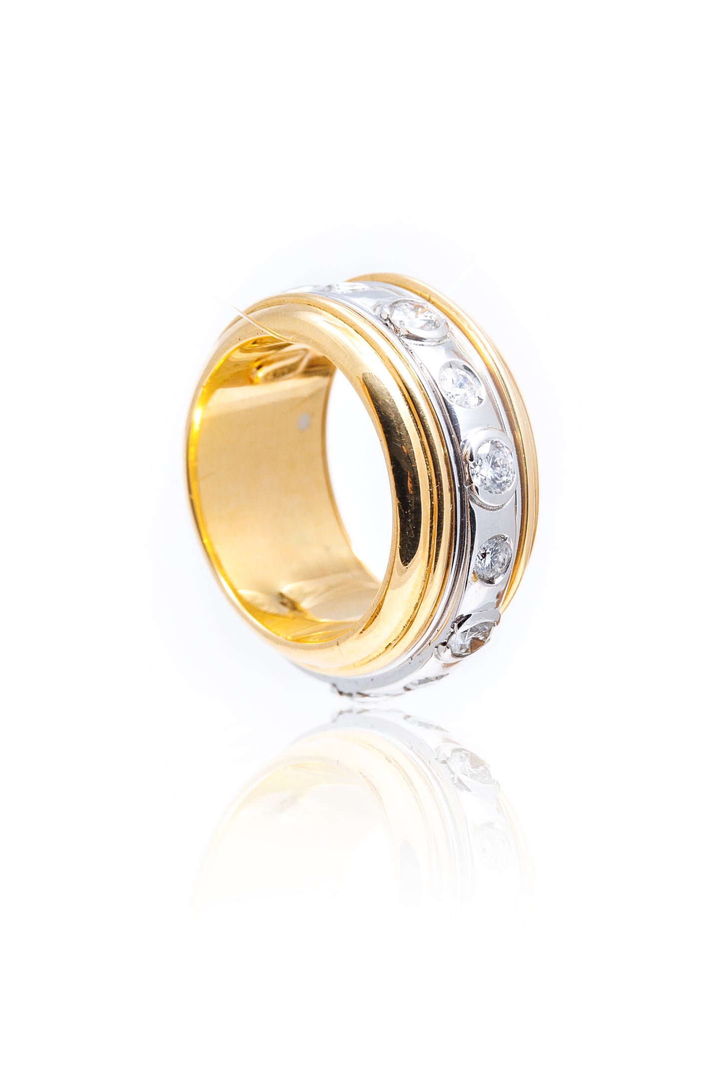 Inel aur galben si aur alb de 18k cu diamante de 1.35 ct
