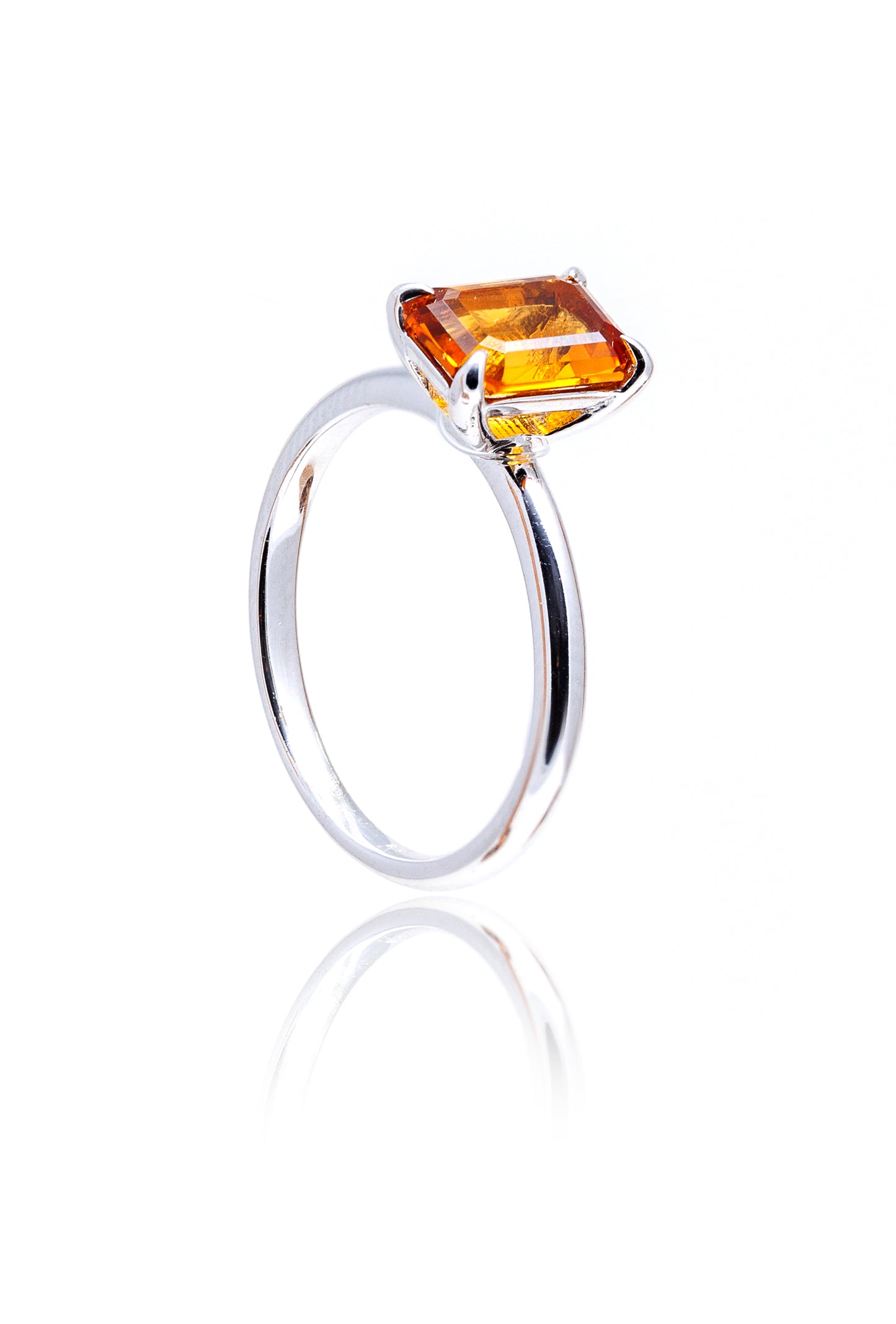Inel aur alb de 18 k cu Citrine
