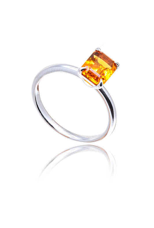 Inel aur alb de 18 k cu Citrine