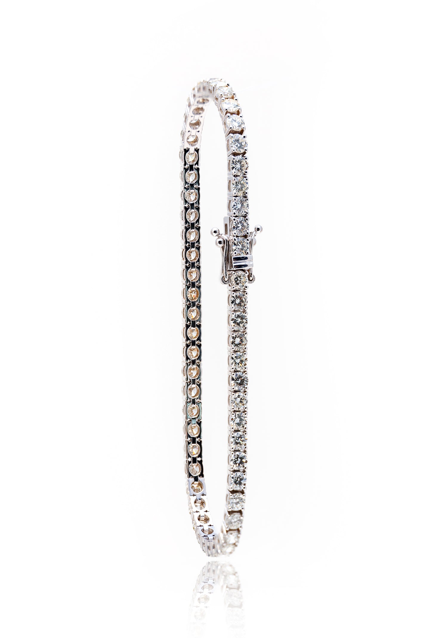 Bratara Tenis din aur alb de 18k cu diamante de 5.6 ct
