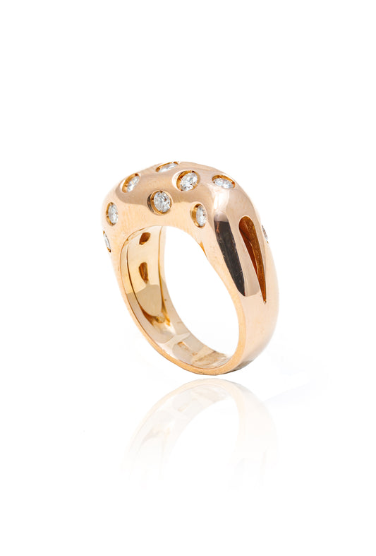 Inel aur roze 18 K cu diamante de 0.42 ct