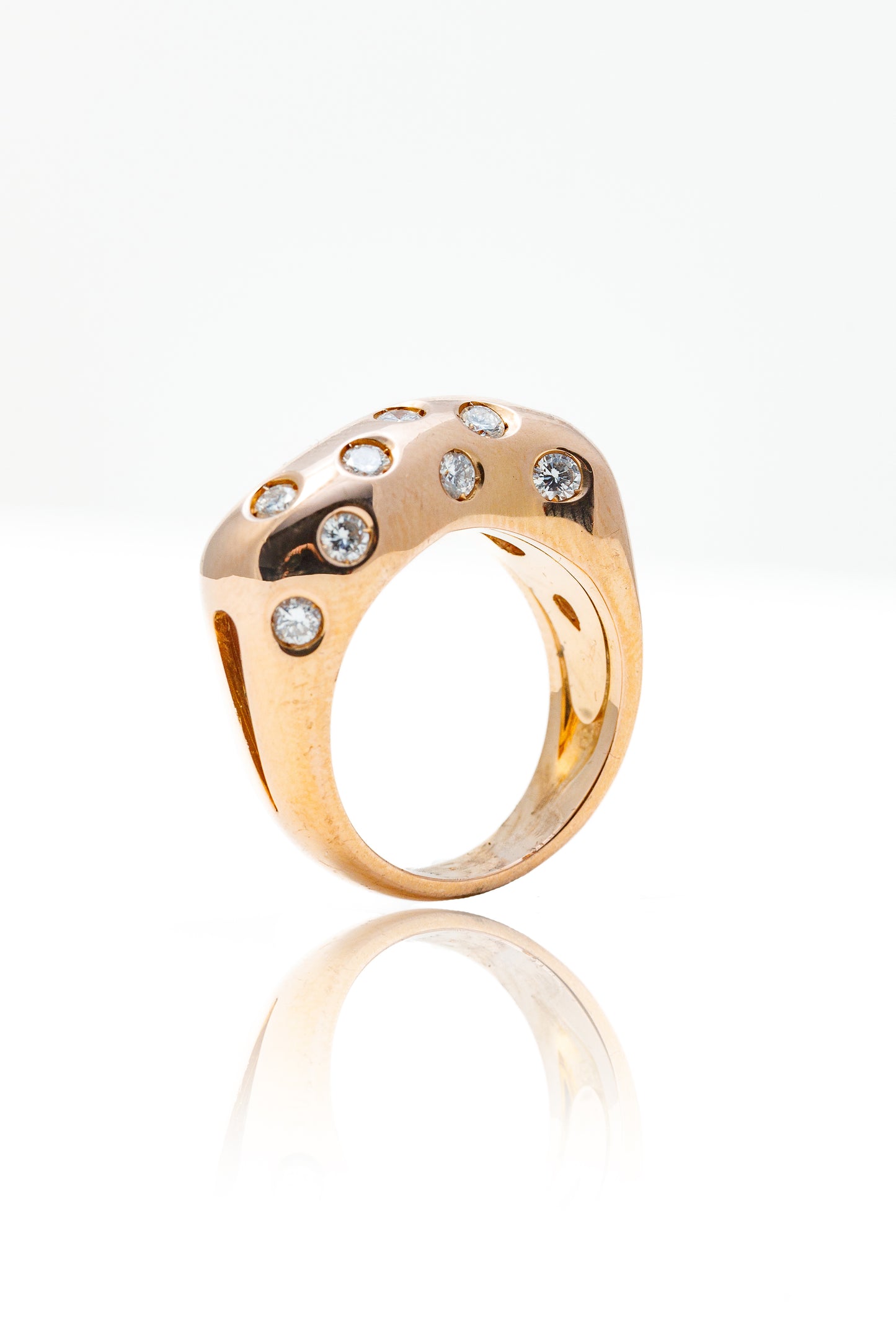 Inel aur roze 18 K cu diamante de 0.42 ct