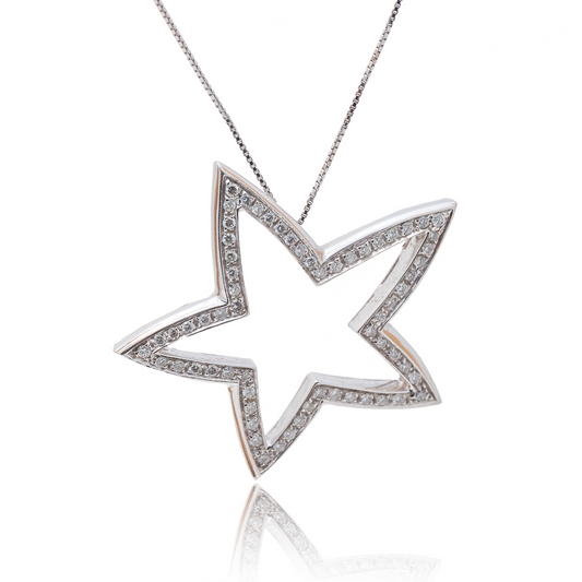 Colier aur alb 18K cu diamante de 0.47ct