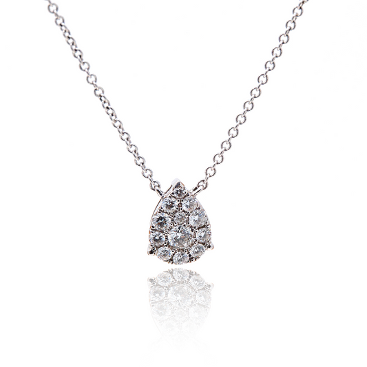 Colier aur alb 18K cu diamante de 0.39ct