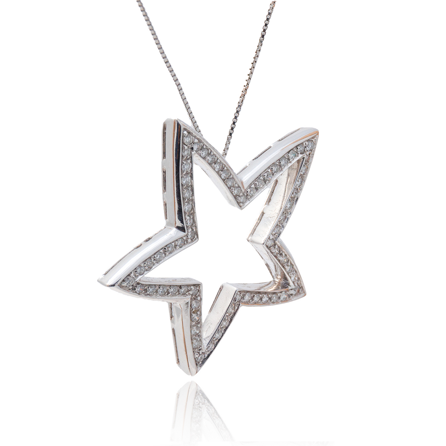Colier aur alb 18K cu diamante de 0.47ct